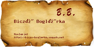 Biczó Boglárka névjegykártya